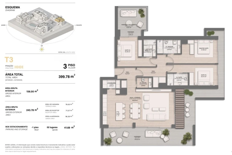 Apartamento T3 para Venda em Quarteira Planta 1