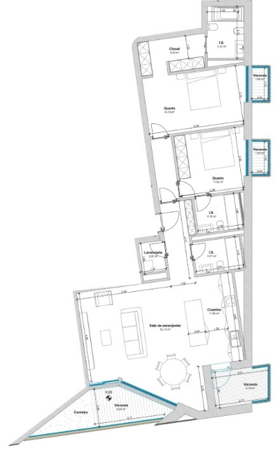 Apartamento T2 para Venda em Olhão Planta 1