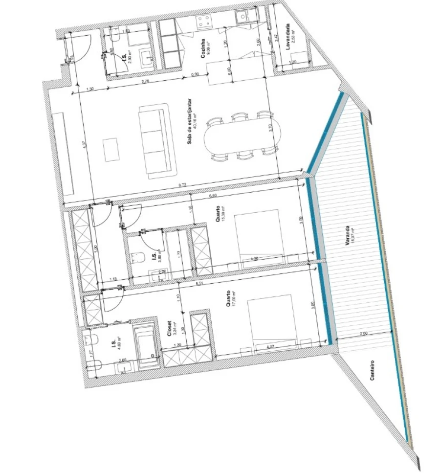 Apartamento T2 para Venda em Olhão Planta 1