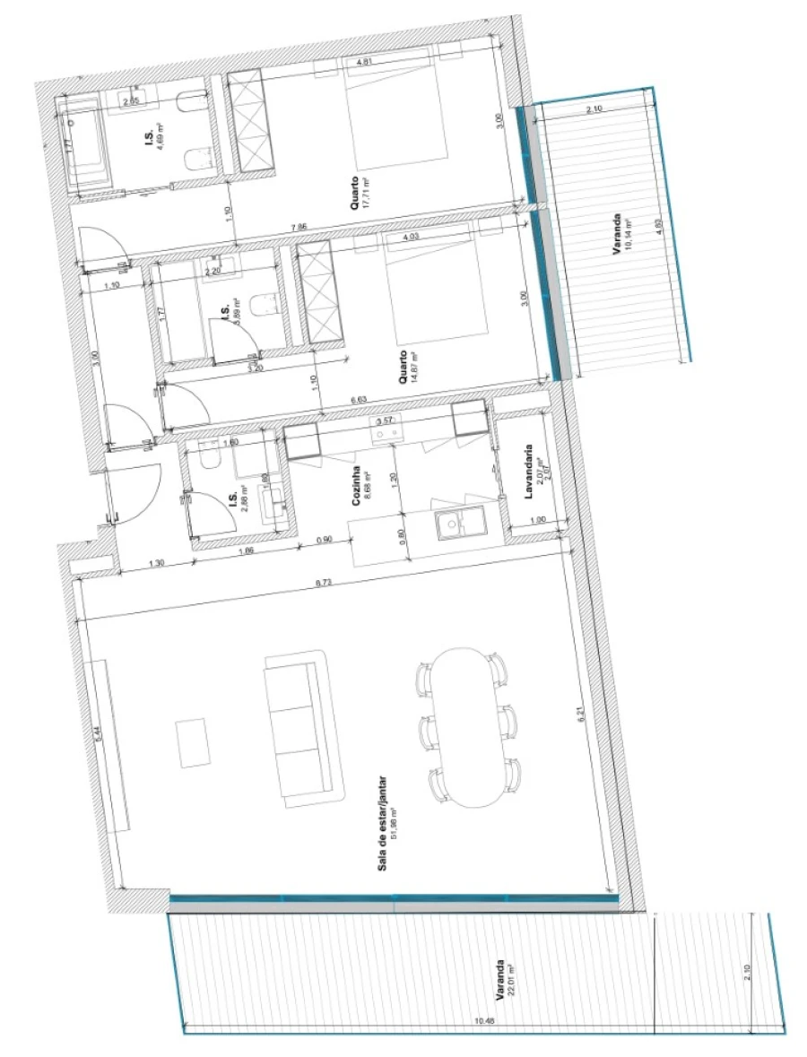 Apartamento T2 para Venda em Olhão Planta 1