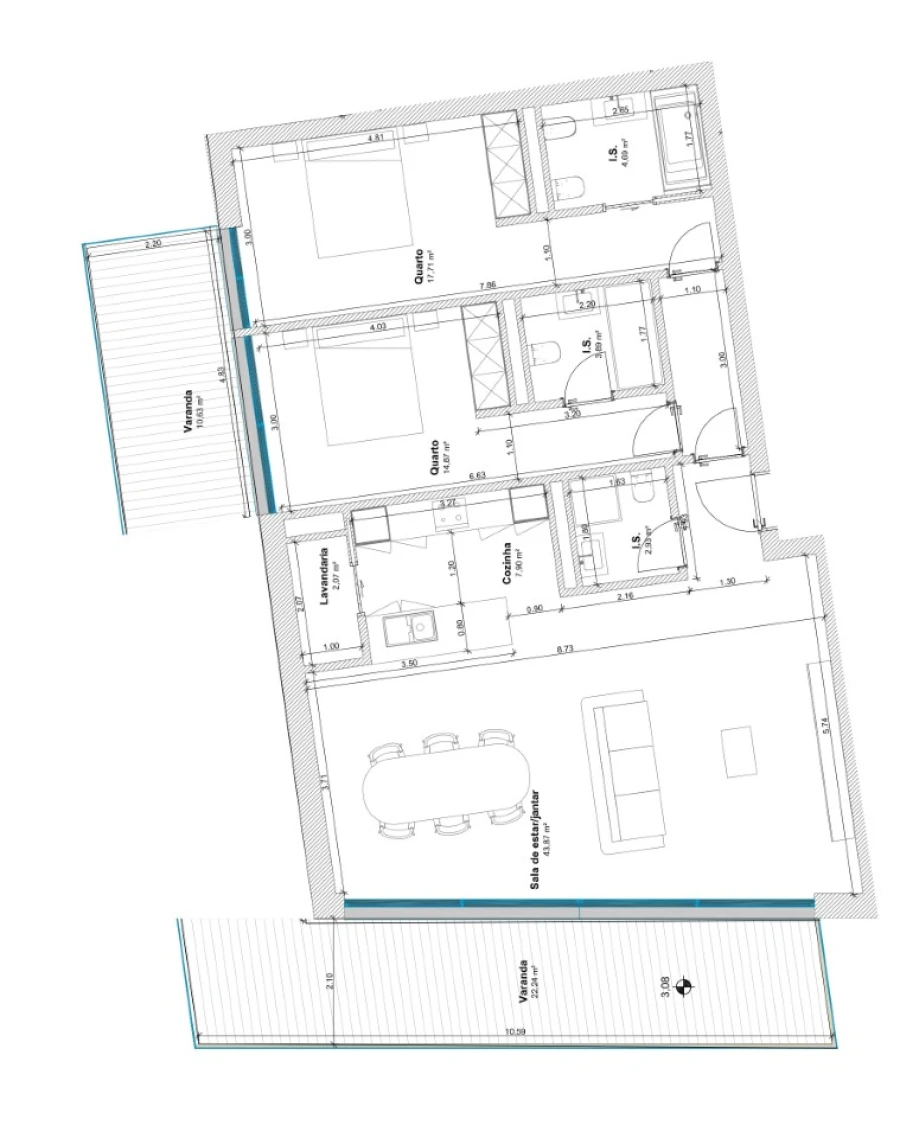 Apartamento T2 para Venda em Olhão Planta 1