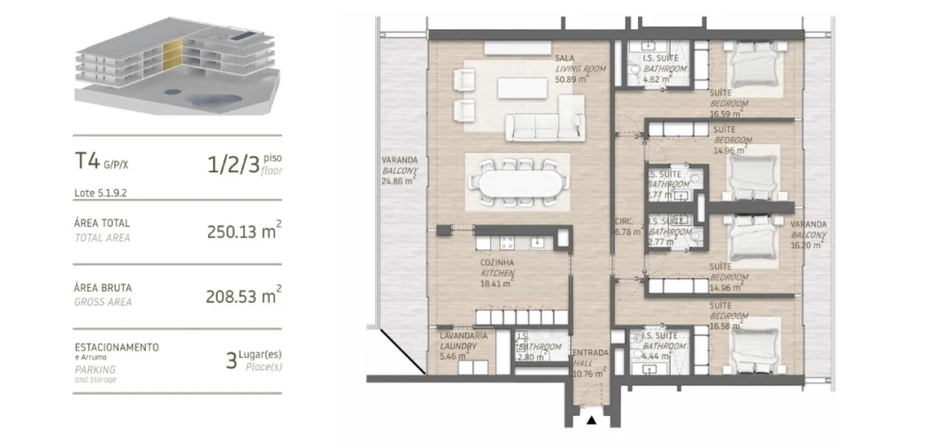 Apartamento T4 para Venda em Quarteira Planta 1