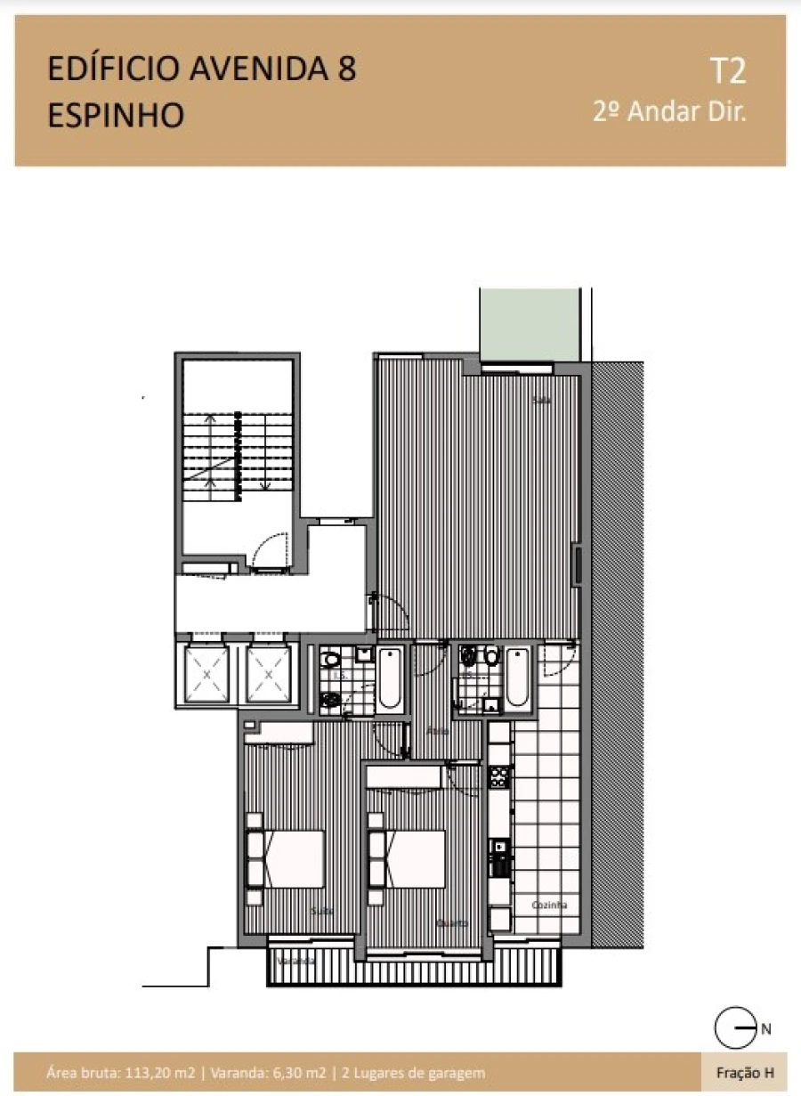 Apartamento T2 para Venda em Espinho Planta 1