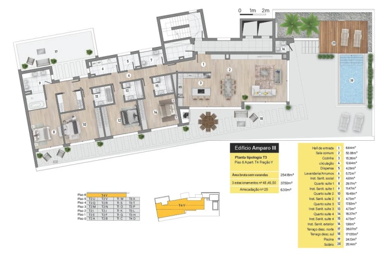 Apartamento T4 para Venda em São Martinho Planta 1