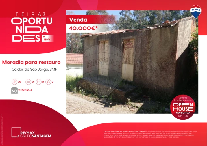 Moradia T2 para Venda em Caldas de São Jorge e Pigeiros Foto 8