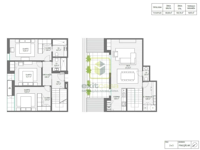 Apartamento T3 para Venda em Santa Joana Planta 1