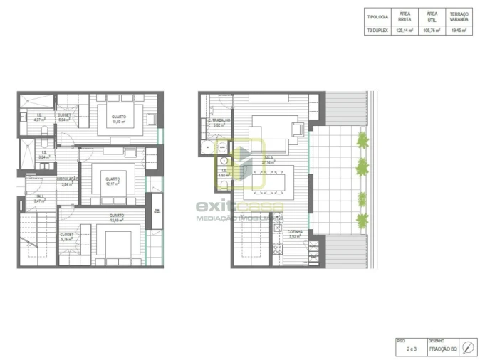 Apartamento T3 para Venda em Santa Joana Planta 1