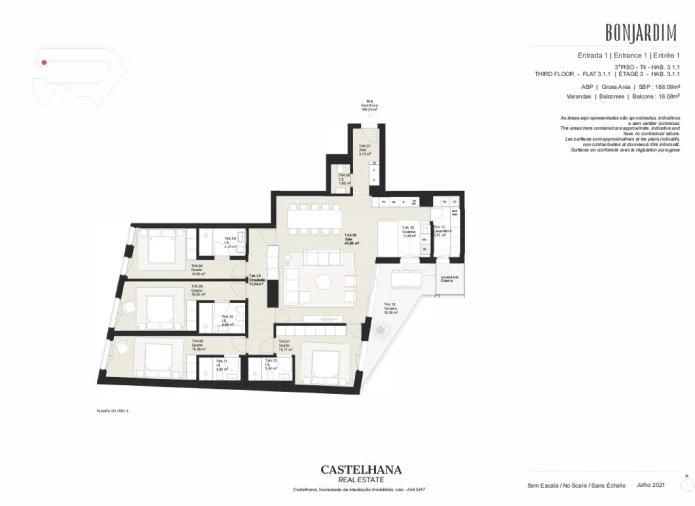 Apartamento T4 para Venda em Cedofeita, Santo Ildefonso, Sé, Miragaia, São Nicolau e Vitória Planta 1