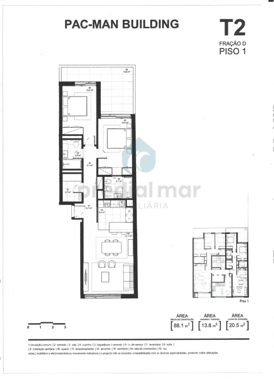 Apartamento T2 para Venda em Matosinhos e Leça da Palmeira Planta 1