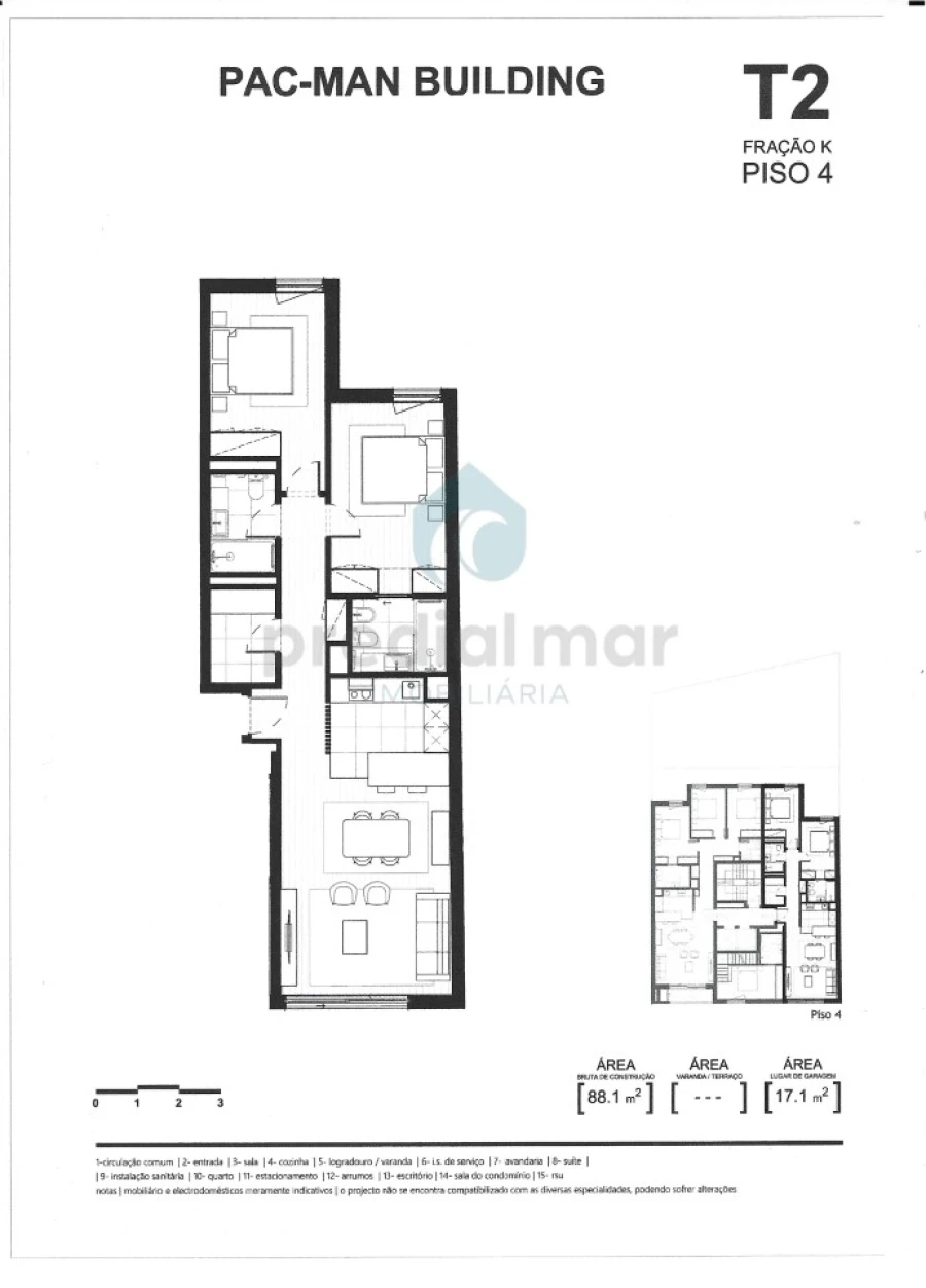 Apartamento T2 para Venda em Matosinhos e Leça da Palmeira Planta 1