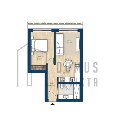 Apartamento T1 para Venda em Canidelo