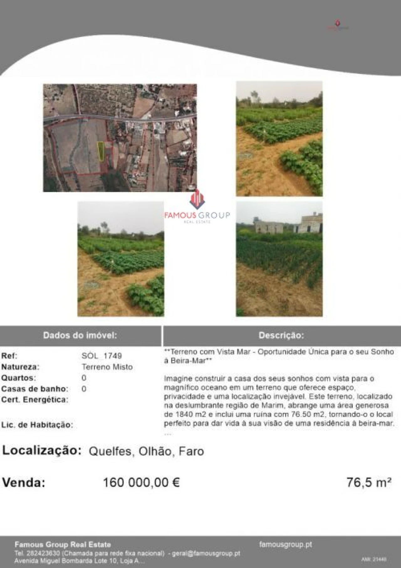 Terreno Agricola ou Rústico para Venda em Quelfes Foto 18