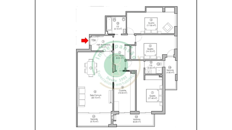 Apartamento T3 para Venda em Tavarede Foto 8