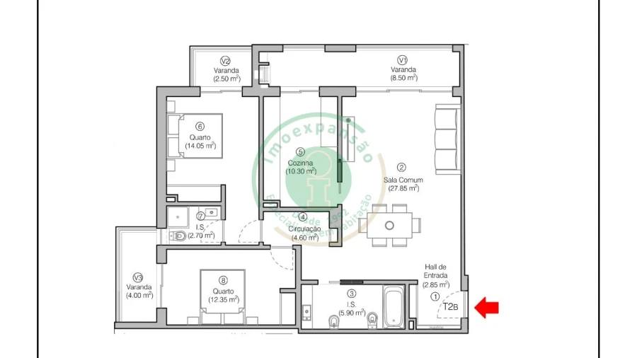Apartamento T2 para Venda em Tavarede Foto 3