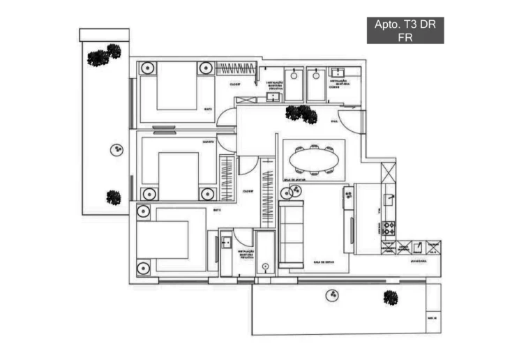 Apartamento T3 para Venda em Nogueira, Fraião e Lamaçães Planta 1
