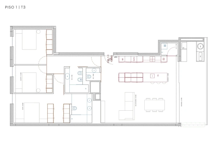 Apartamento T3 para Venda em Apúlia e Fão Planta 1