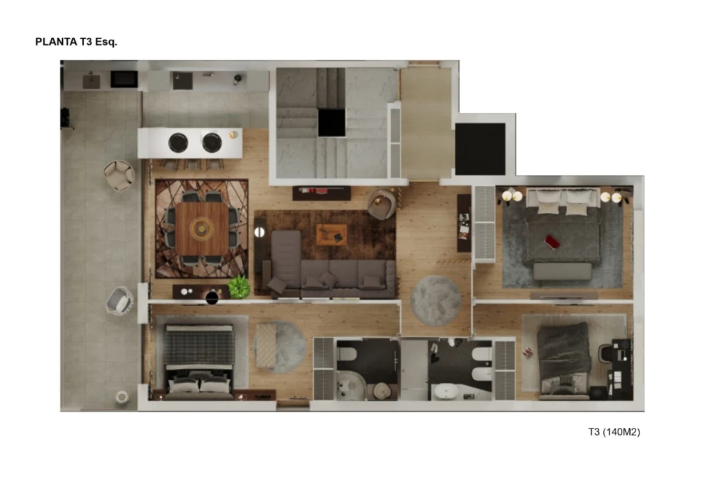 Apartamento T3 para Venda em Celeirós, Aveleda e Vimieiro Planta 3
