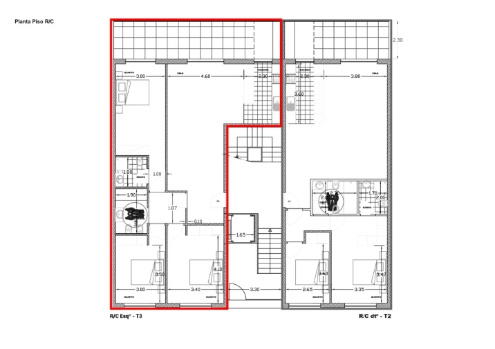Apartamento T3 para Venda em Celeirós, Aveleda e Vimieiro Planta 1