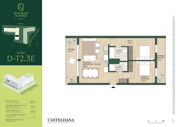 Apartamento T4 para Venda em Carnaxide e Queijas Planta 1