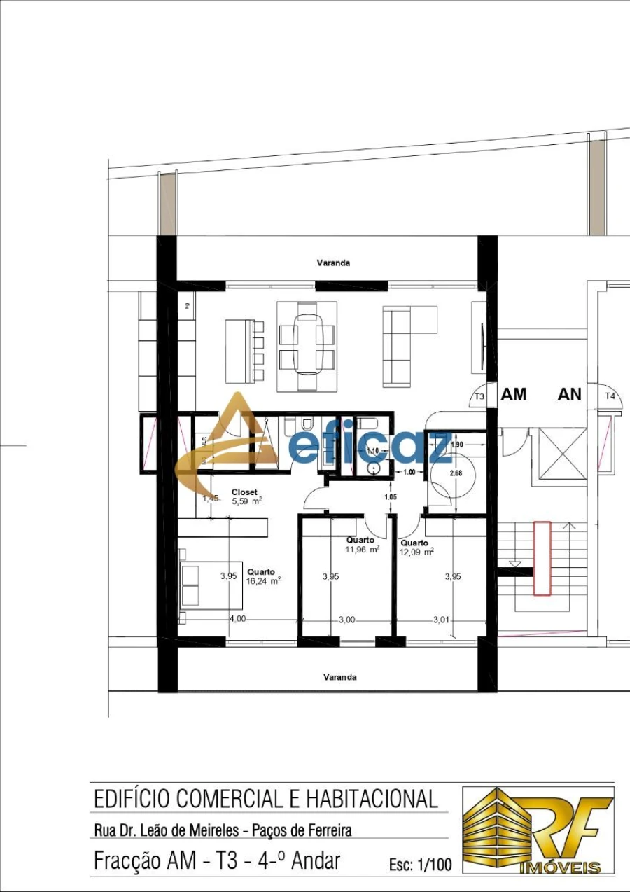 Apartamento T3 para Venda em Carvalhosa Foto 9