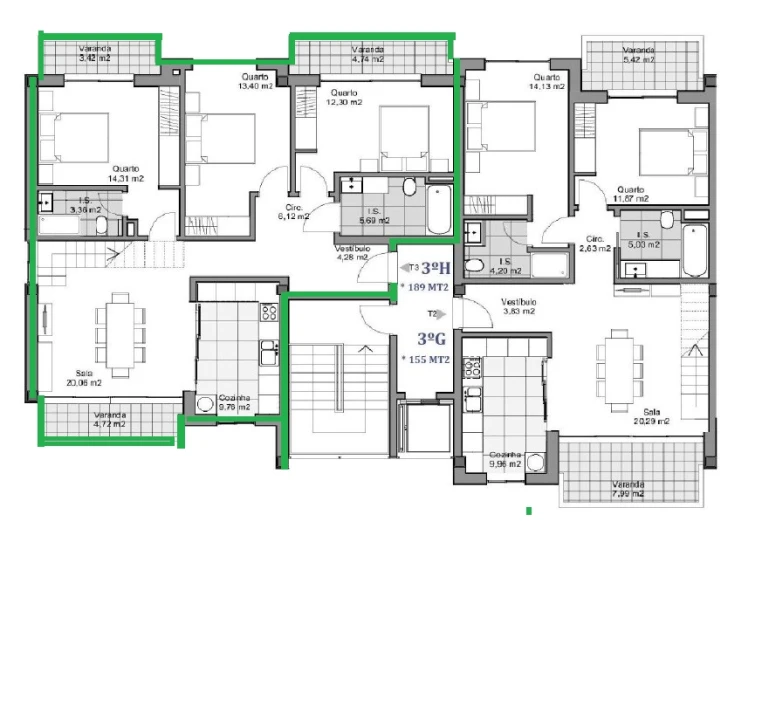 Apartamento T4 para Venda em Viseu Foto 19