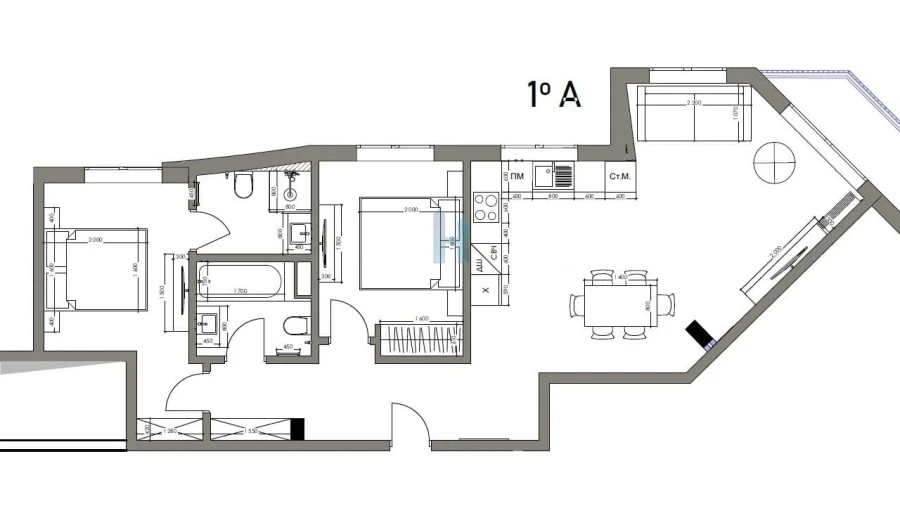 Apartamento T2 para Venda em Armação de Pera Planta 1