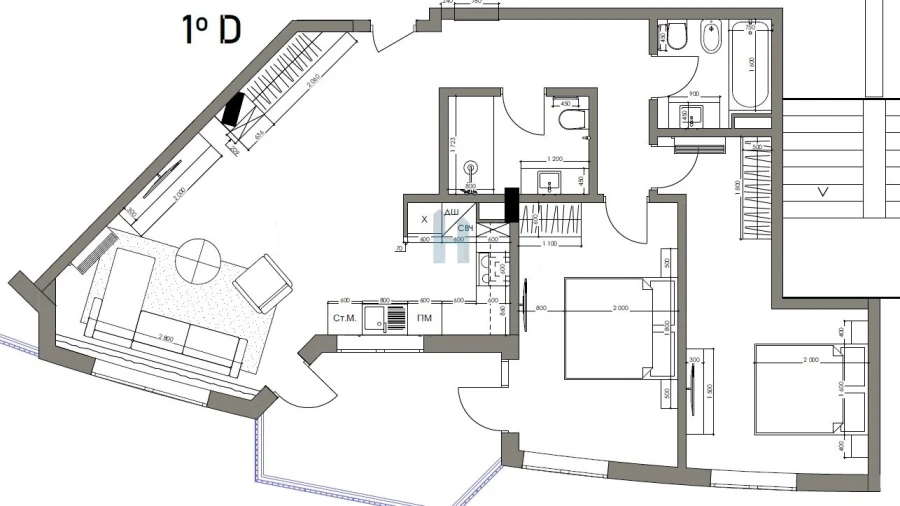 Apartamento T2 para Venda em Armação de Pera Planta 1