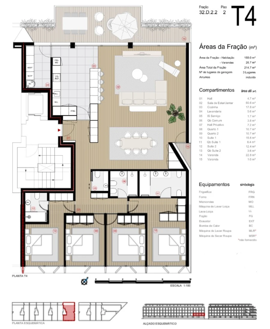 Apartamento T4 para Venda em Canidelo Planta 1