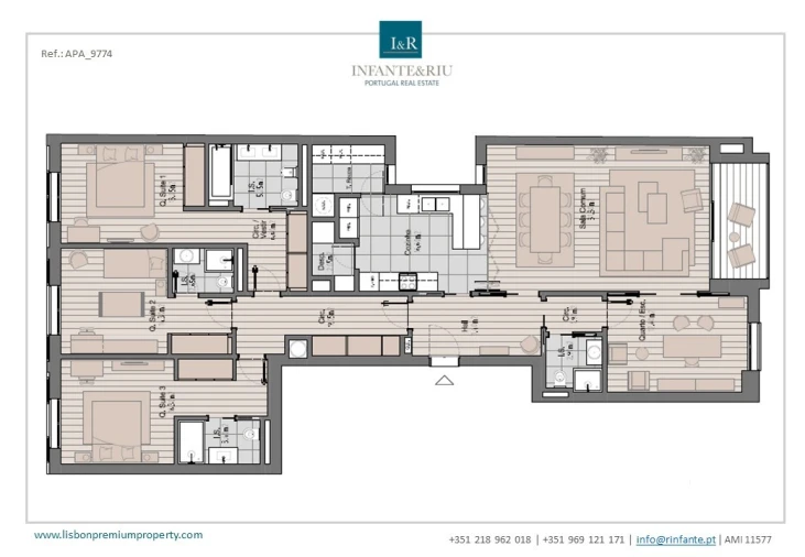 Apartamento T4 para Venda em Avenidas Novas Planta 1