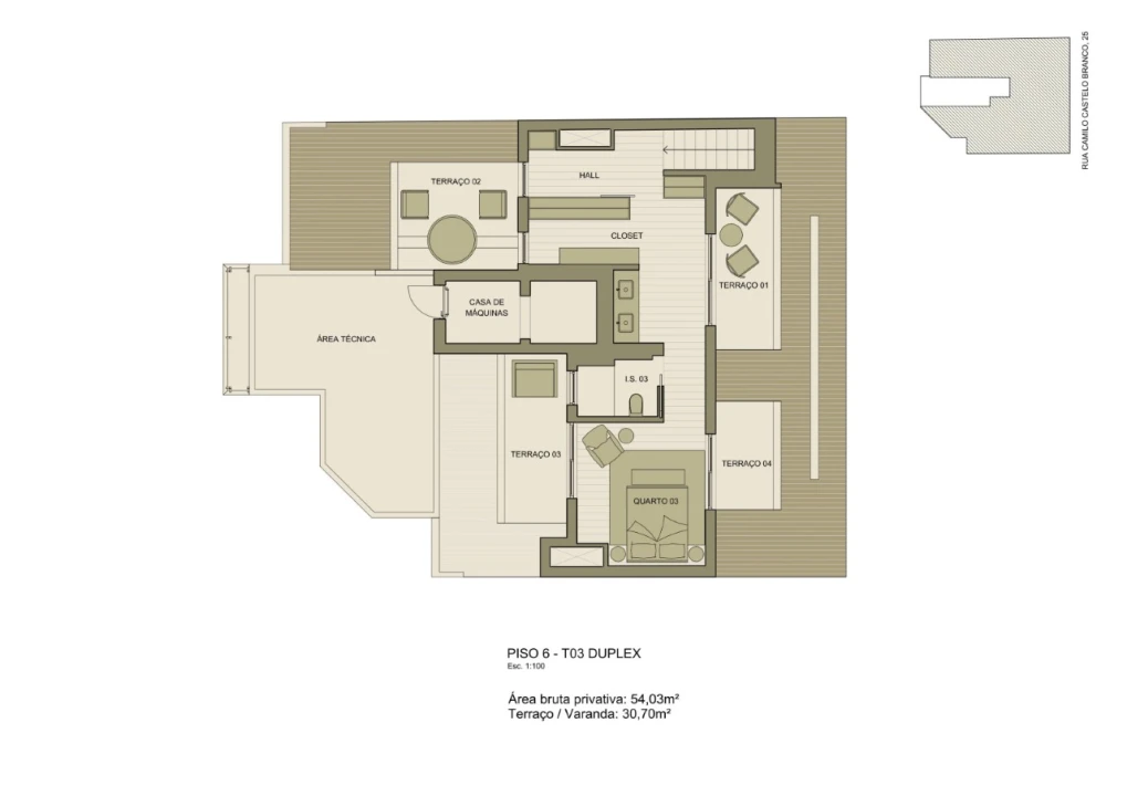 Apartamento T3 para Venda em Santo António Planta 2
