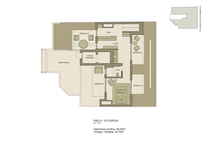 Apartamento T3 para Venda em Santo António Planta 2