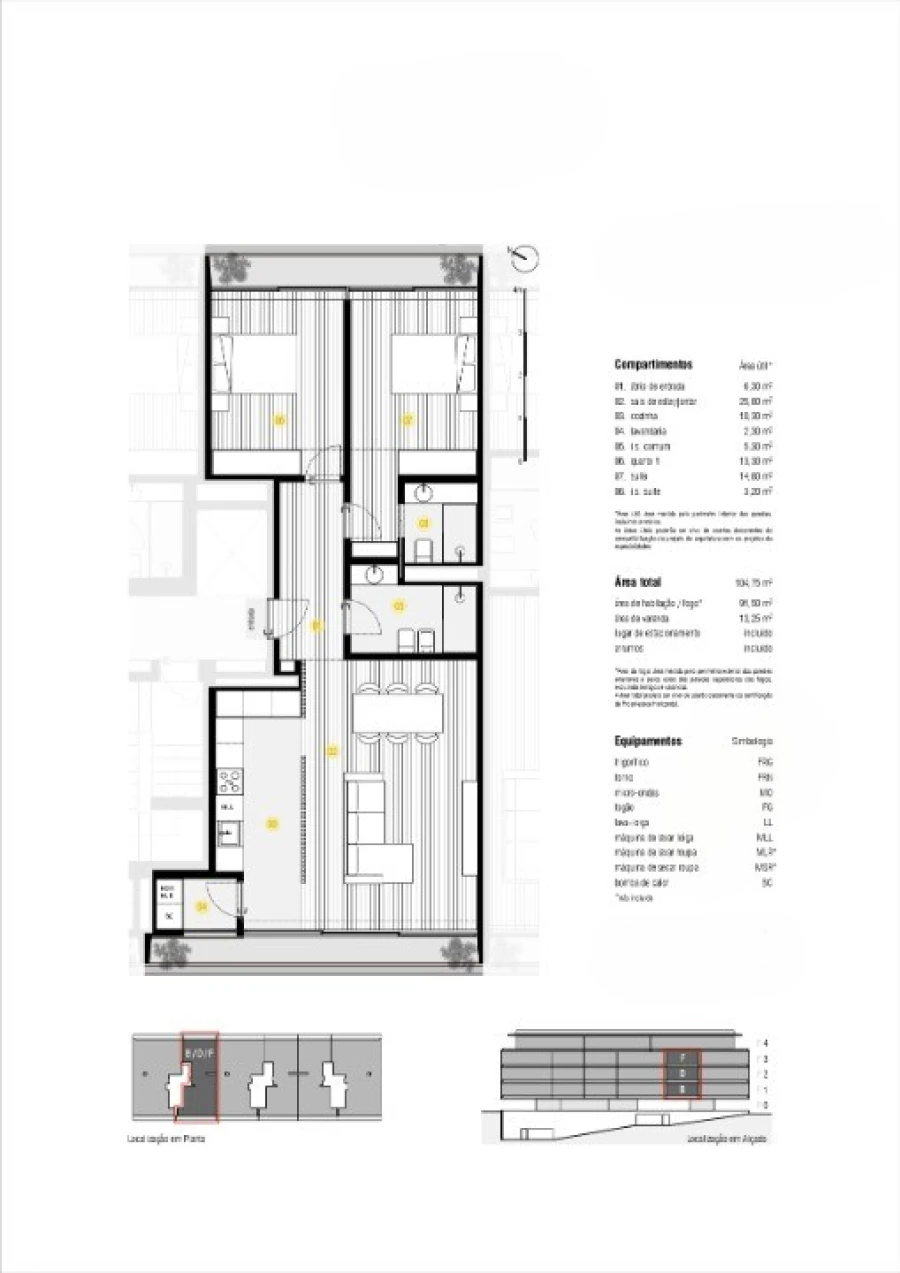 Apartamento T2 para Venda em Canidelo Planta 1