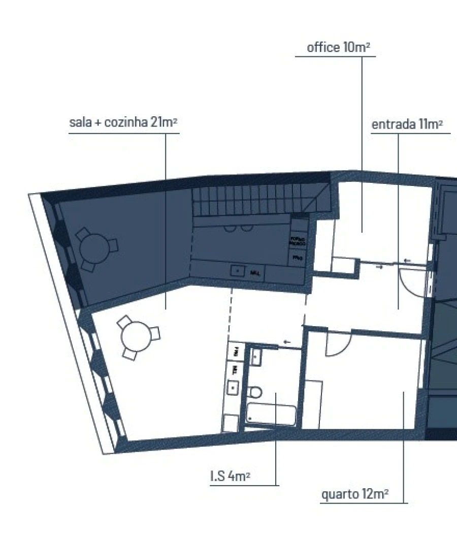 Apartamento T1 para Venda em Glória e Vera Cruz Planta 1