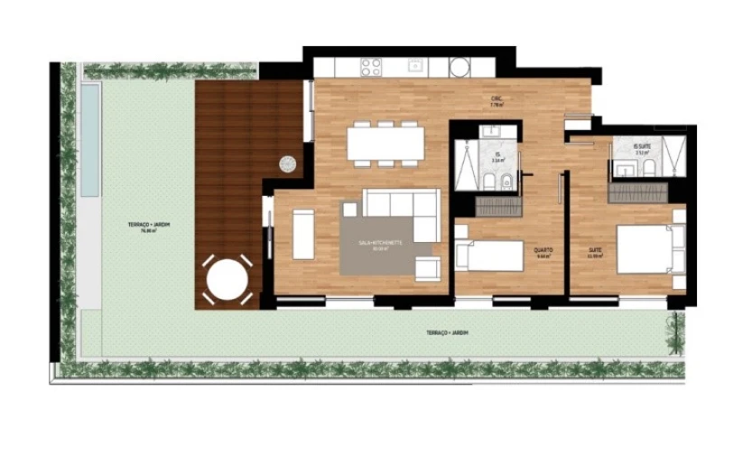 Apartamento T2 para Venda em Glória e Vera Cruz Planta 1