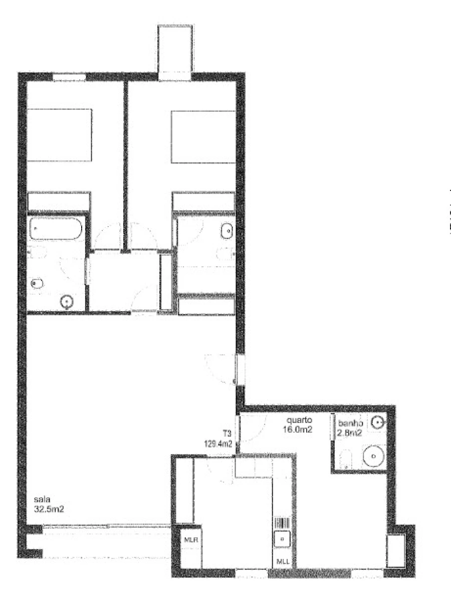 Apartamento T3 para Venda em Glória e Vera Cruz Planta 1