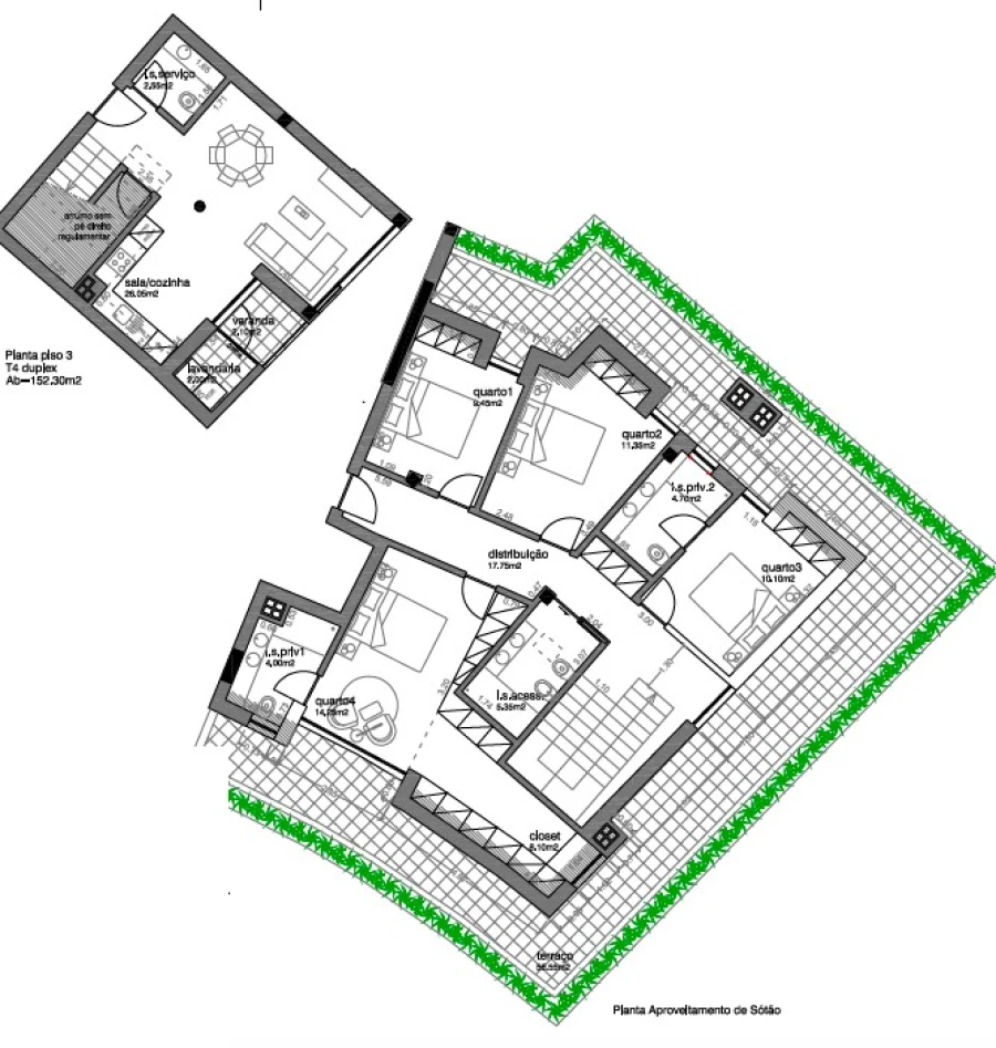 Apartamento T4 para Venda em Aradas Planta 1