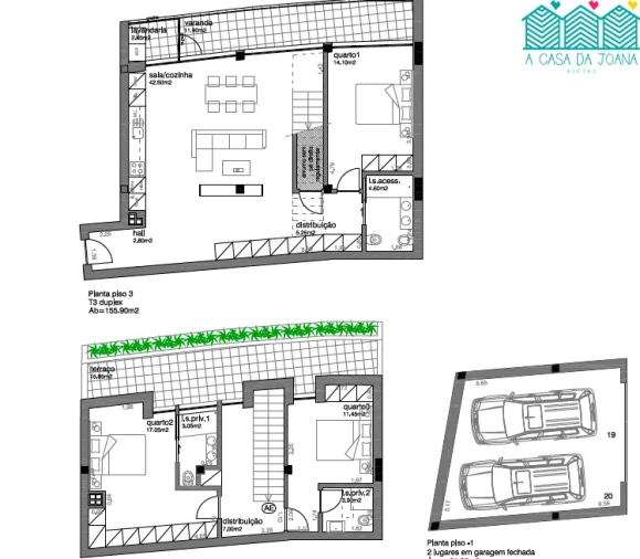 Apartamento T3 para Venda em Aradas Planta 1