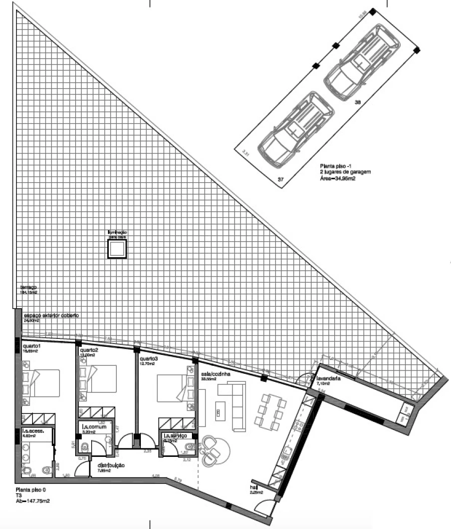 Apartamento T3 para Venda em Aradas Planta 1