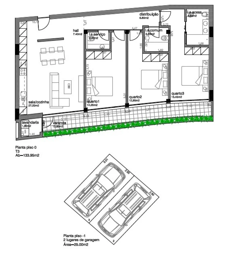 Apartamento T3 para Venda em Aradas Planta 1