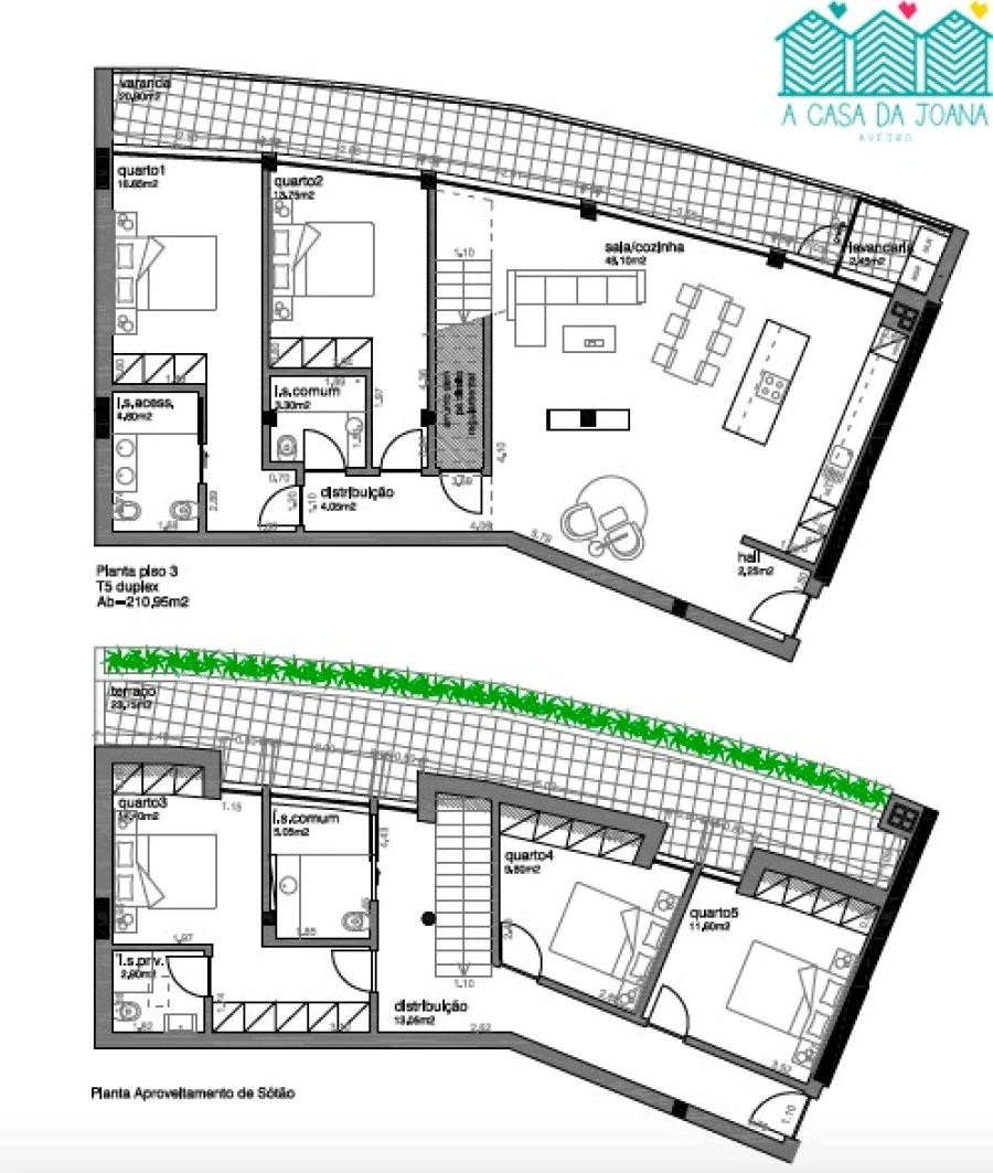 Apartamento T5 para Venda em Aradas Planta 1