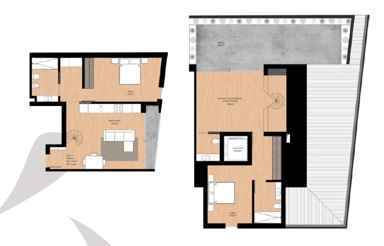 Apartamento T2 para Venda em Glória e Vera Cruz Planta 1