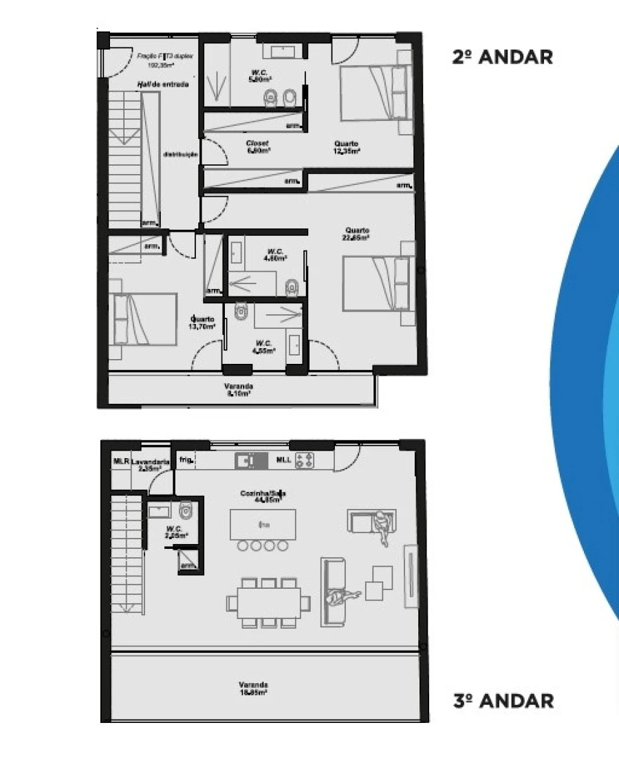 Apartamento T3 para Venda em Gafanha da Nazaré Planta 1