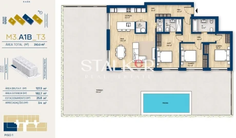 Apartamento T3 para Venda em Canidelo