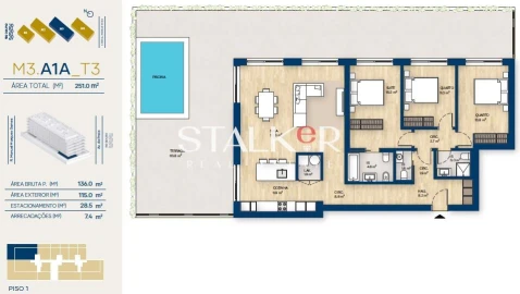 Apartamento T3 para Venda em Canidelo