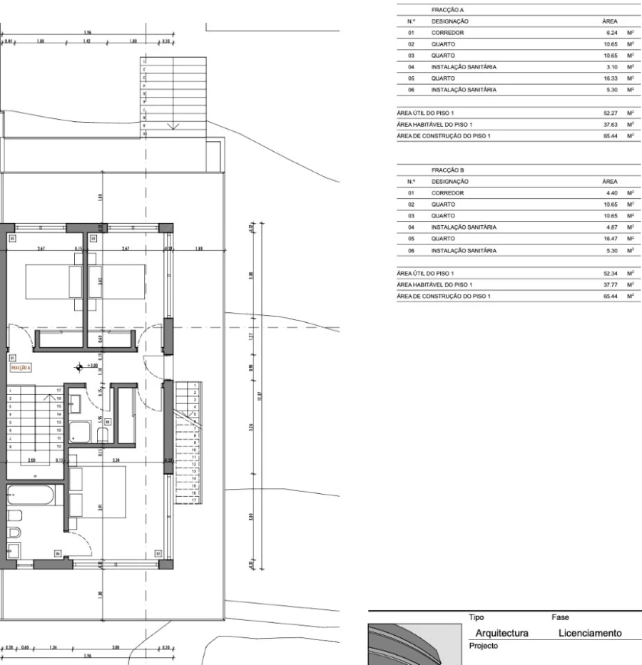 Moradia T3 para Venda em Estômbar e Parchal Planta 1