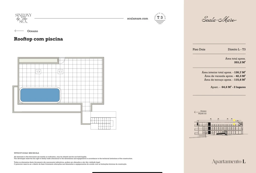 Apartamento T3 para Venda em Canidelo Planta 2