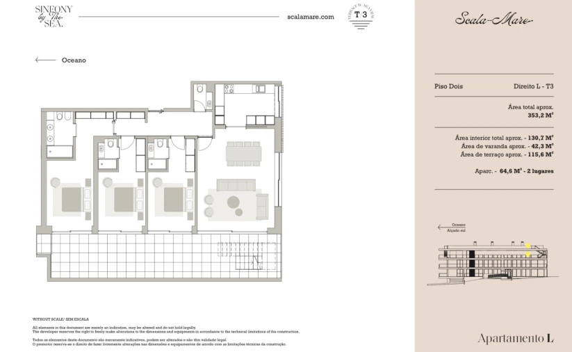 Apartamento T3 para Venda em Canidelo Planta 1