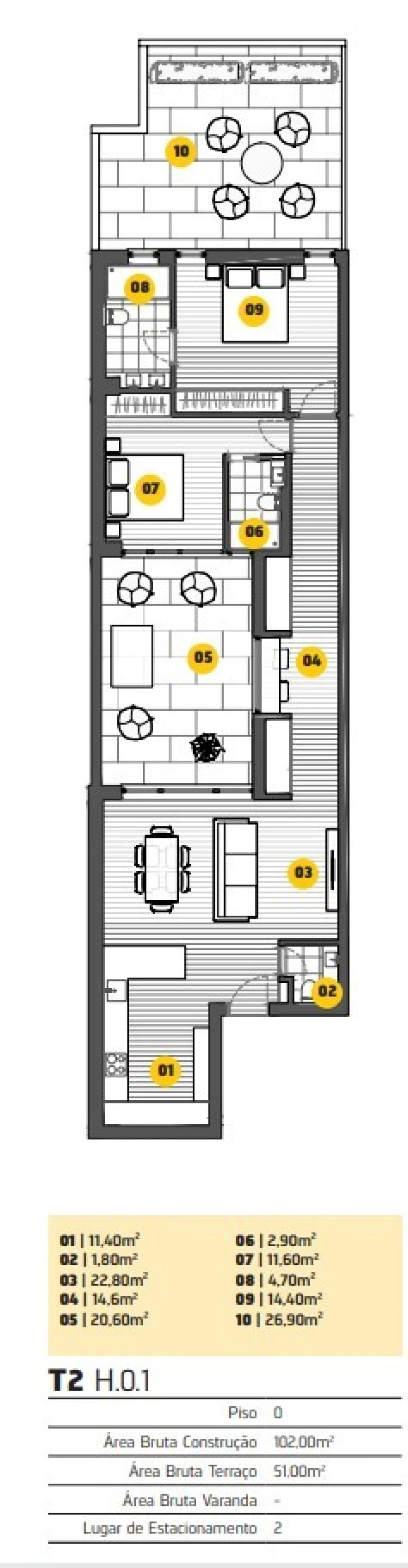 Apartamento T2 para Venda em Cedofeita, Santo Ildefonso, Sé, Miragaia, São Nicolau e Vitória Planta 1
