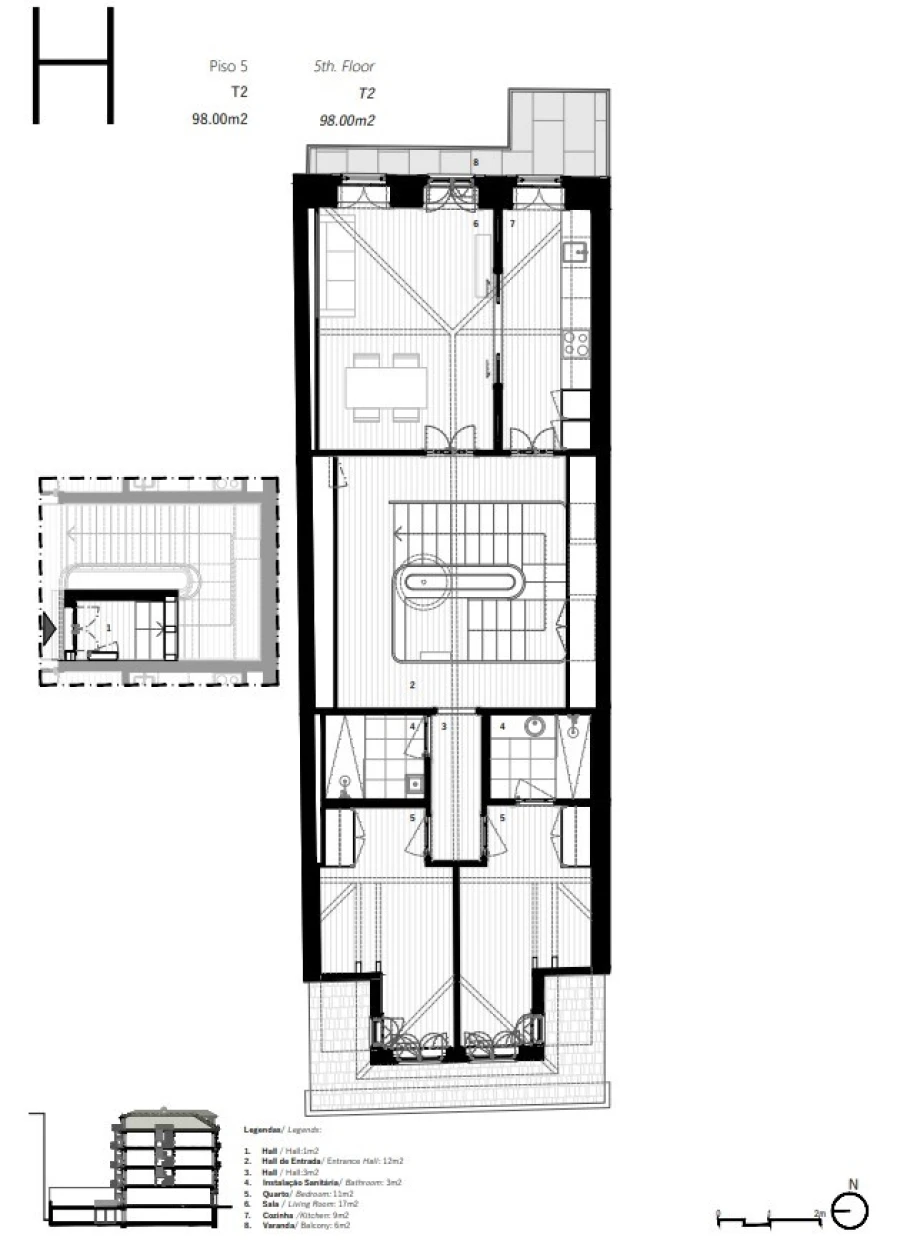 Apartamento T2 para Venda em Cedofeita, Santo Ildefonso, Sé, Miragaia, São Nicolau e Vitória Planta 1