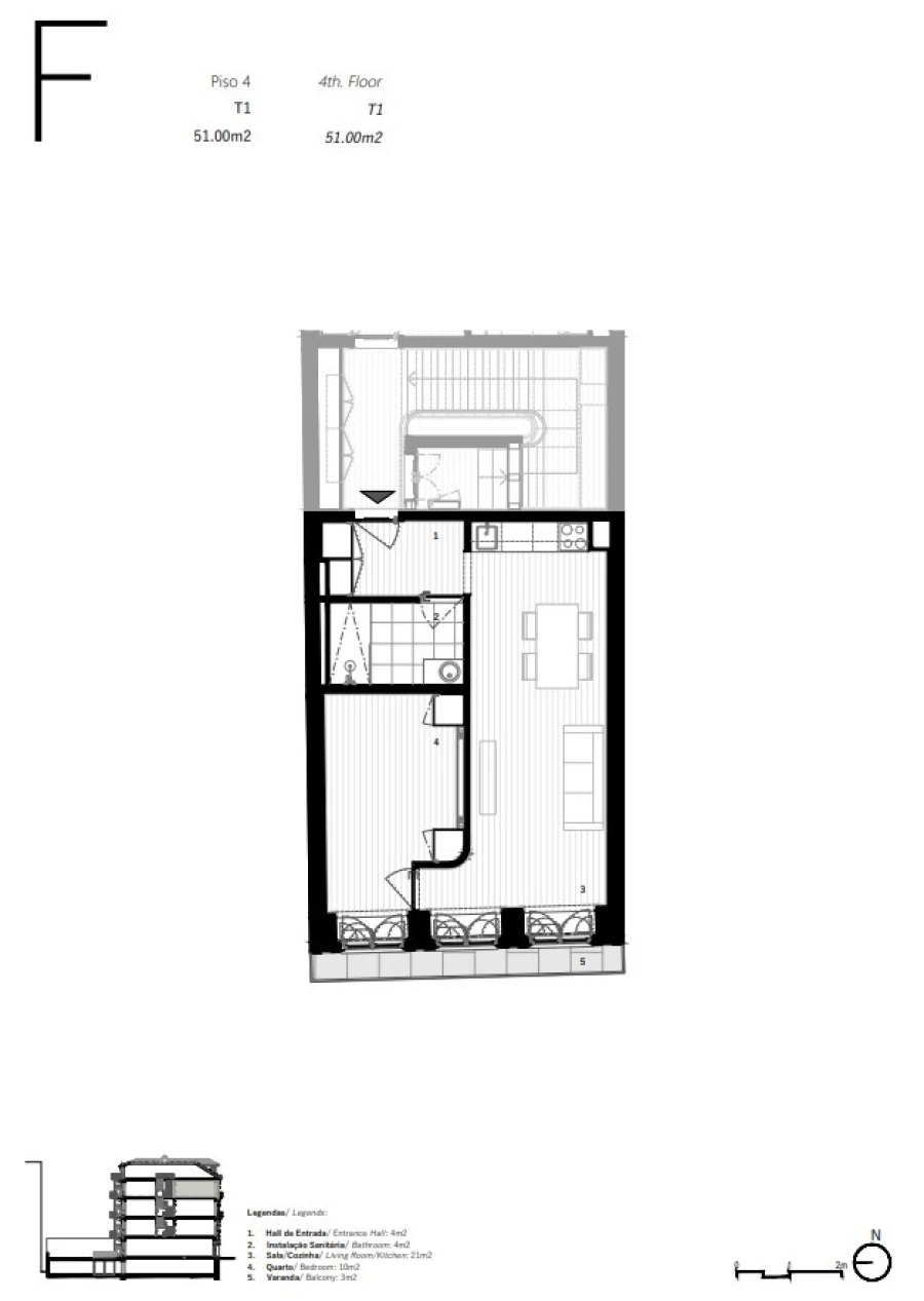 Apartamento T1 para Venda em Cedofeita, Santo Ildefonso, Sé, Miragaia, São Nicolau e Vitória Planta 1